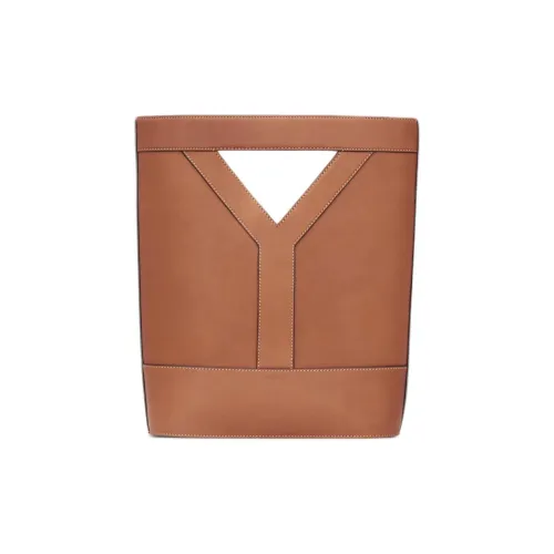 SAINT LAURENT Телячья кожа Ведрообразная сумка Сумка через плечо Сумка Маленькая Женская Коричневая