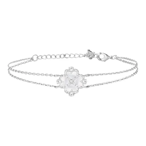 CHARLOTTE RAFFAELLI· Циркон Сердце Жемчужная раковина Медный браслет Женские Белый Золотой