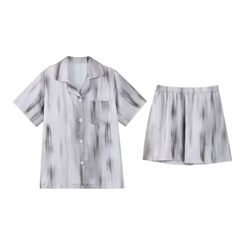 Qin Jing Пижамный комплект Унисекс Серый