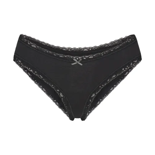 SKIMS SS25 Легкий хлопок Кружево BRIEF Трусы Женские 1 упаковка SOOT Дымчатый серый