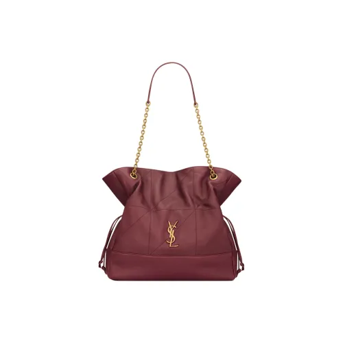 SAINT LAURENT Jamie Lambskin Tote Bag Shopping Bag Shoulder Bag Women's Bordeaux Red SAINT LAURENT Jamie Сумка из овечьей кожи Сумка для покупок Плечевая сумка Женская Бордовый Красный