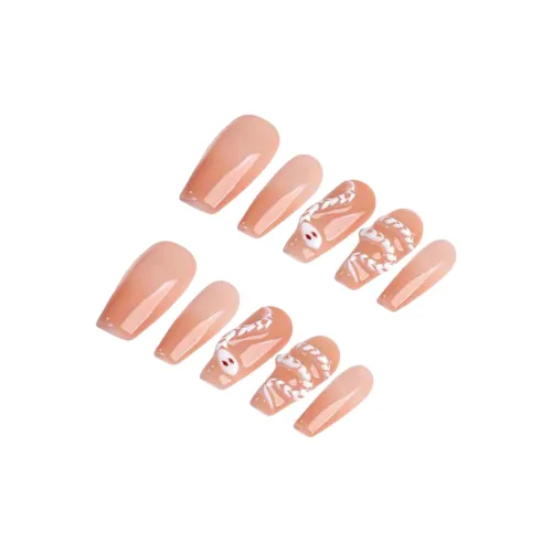 SHANGSHIQIN Городской CHIC Стиль Little Знак Змеи False Nail Средний LADDER Апельсин Градиентный 25мм