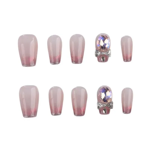 Fanze Шimmer French Edge Фиолетовый Светлый Кошачий глаз False Nail MID Длина (размер в длину) Розовый Smudge 25 мм