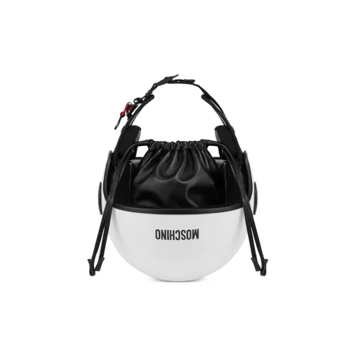 MOSCHINO Полистирол с Овчина Сумка Женская Черная Белая