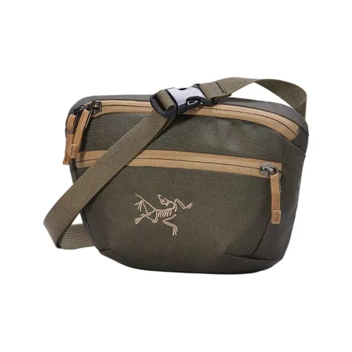 Arcteryx Mantis 1,5L Бананка Outdoor Сумка Полиэстер Винтаж Зеленый и Песочный Коричневый Унисекс