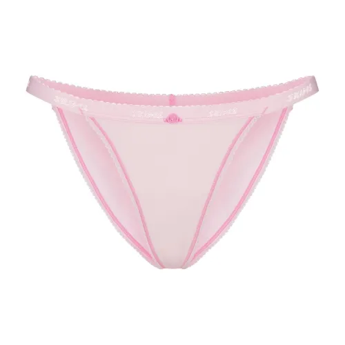 SKIMS SS25 Легкий хлопок LOGO PICOT STRING Бикини Трусы Женские 1 упаковка Вишневый цветок Вишневый цветок Цвет