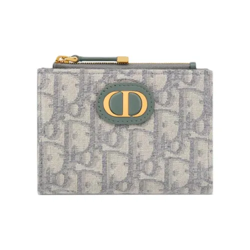 DIOR 30 Montaigne Хлопок Держатель для карт Женский Светло-серый