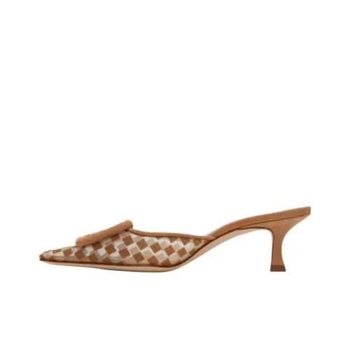 MANOLO BLAHNIK Домашние тапочки 5 см Женские Коричневый