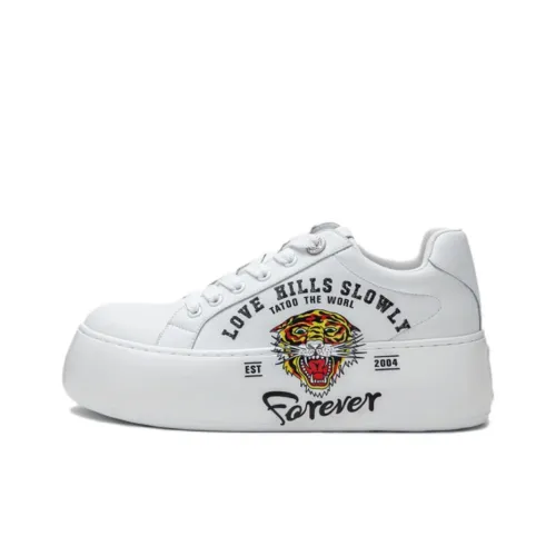 Ed Hardy Скейтборд Кроссовки Низкие Слоновая Кость Женские