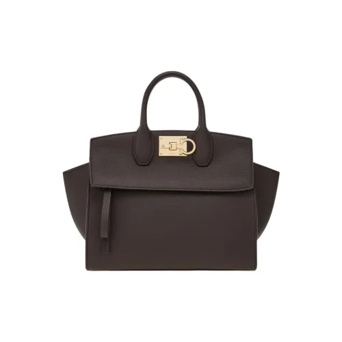 FERRAGAMO Studio Телячья кожа Одно плечо Сумка Маленькая Женская Темно-коричневая