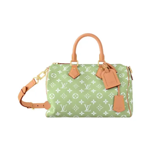 LOUIS VUITTON Speedy Кожаная отделка Сумка через плечо Сумка Мужская Frozen Lime