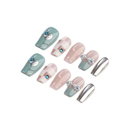 Fanze False Nail Trend Dreamy Urban Chic Style Nail Art False Nail Patch 25mm Средний LADDER Синий Розовый Smudge