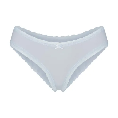 SKIMS SS25 Легкий хлопок Кружево BRIEF Трусы Женские 1 упаковка Дзен-синий Дзен-синий