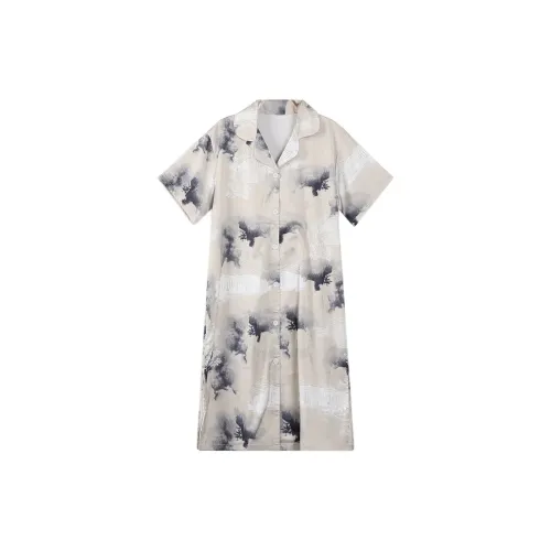 Qin Jing Ночная сорочка Женская Серого цвета