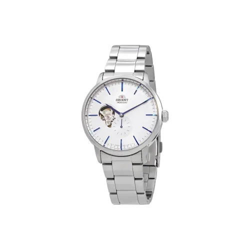 ORIENT Автоматический Механический Механизм Нержавеющая Сталь Ремешок Часы 40 мм Мужские Часы Белый Циферблат