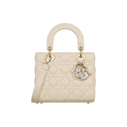 DIOR Lady Dior Lambskin Сумка Lady Dior Сумка через плечо Сумка Маленькая Женская Бежевая