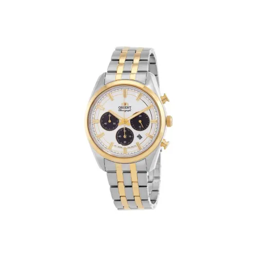 ORIENT Contemporary Collection Солнечный Механизм Нержавеющая сталь Ремешок Часы 40 мм Мужские часы Белый циферблат