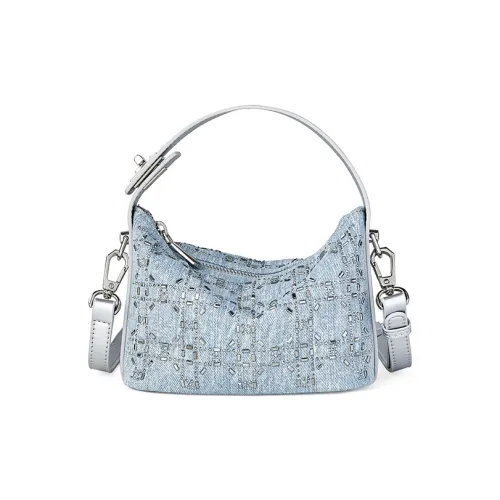 teenmix Ткань с коровья кожа через плечо сумка женская синяя