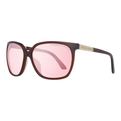 PORSCHE DESIGN В зависимости от официального сайта Квадратные Солнцезащитные очки Женские Красные