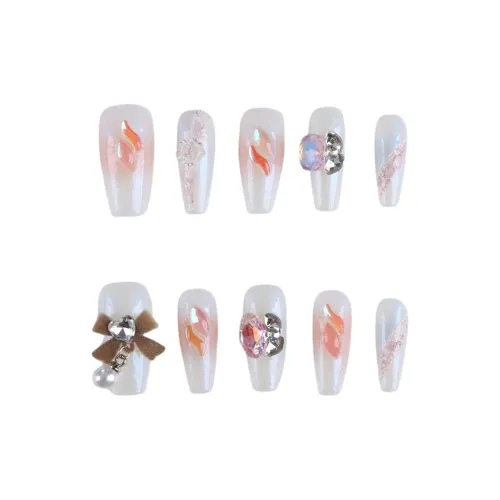 Fanze Винтаж Spring Collection Spring Launch Nail Art False Nail Pure And Элегантный 30MM Long White Smudge