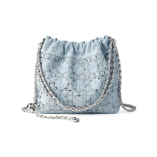 teenmix Ткань с коровья кожа Сумка на плечо Женская Черная Синяя