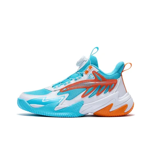 361°KIDS Tactician Детские баскетбольные кроссовки Низкий топ Небесно-голубой/361° Белый/Электрическое свечение Апельсин Унисекс