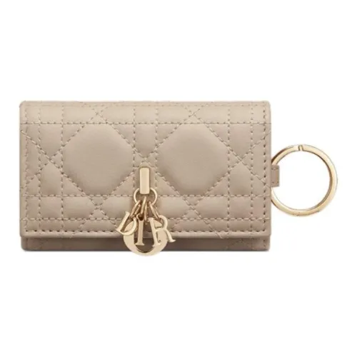 DIOR My Dior Lambskin Key Pouch Женские Теплый Бежевый