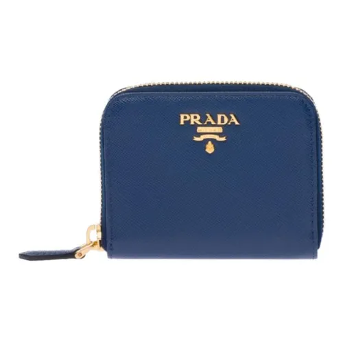 PRADA Кожа Монета Кошелек Женский Васильковый Синий