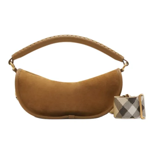 Burberry Сумка Через Плечо B Clip Круглая Кожаная Ручка Съемный Регулируемый Текстильный Ремень Застежка-молния