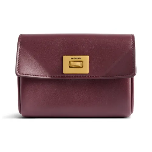 Balenciaga Rodeo Телячья кожа Держатель для карт Женские Темно-бордовый