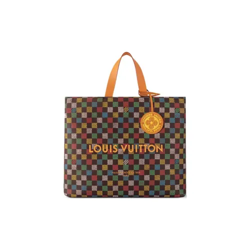 LOUIS VUITTON SHOPPER Покрытый холст Тоут Сумка Сумка для покупок Сумка среднего размера Мужская Многоцветная