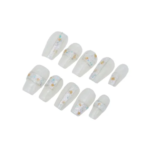 LEMONAIL Мода Осветляющий Ручной работы Лак для ногтей Мягкий Элегантность Чисто Белый Принцесса False Nail