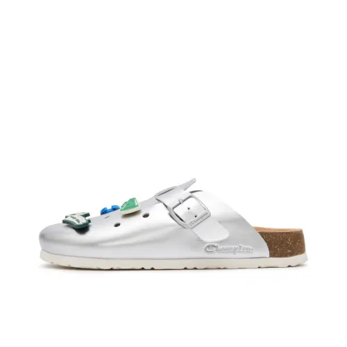 Champion Birkenstock Стиль Обувь Серебристо-Белый Унисекс