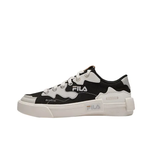 FILA KIDS Карта Обувь Легкий Амортизаторы Низкий Топ Детские Скейтбординги Черный Желтый Тусклый Серый