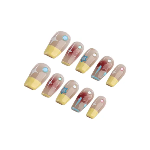 SHANGSHIQIN Осветляющая одежда с A Touch OF Childhood Веселье False Nail Средний LADDER Конфетный цвет Румяна Stain 20 мм