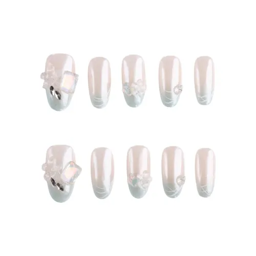 SHANGSHIQIN Свежий Minimalist Style Fashion Премиум Кошачий глаз False Nail 20 мм Миндаль Light Gradient