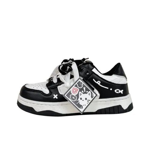 A M Slip-resistant Abrasion-resistant Low-top Скейтборд Кроссовки Женские Белый Черный