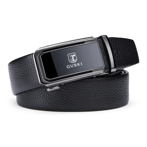 GUSKI Ремешок из коровьей кожи с автоматической застежкой модный и удобный мужской металлический ширина 3,5 см набор в подарочной коробке