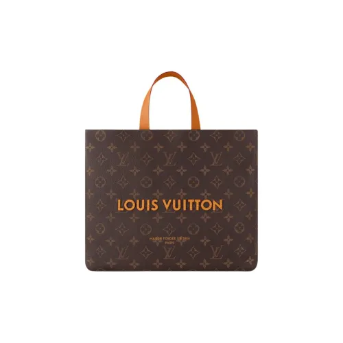 LOUIS VUITTON SHOPPER Покрытый холст Тоут Сумка Сумка для покупок Сумка среднего размера Мужская Коричневая