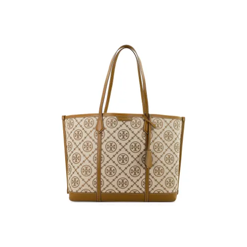 TORY BURCH PerryT MONOGRAM LEATHER Тоут Сумка Сумка для покупок Сумка на плечо Сумка Обычная Женская Коричневая
