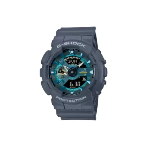 CASIO 110 Collection Кварцевый механизм Смольный ремешок Часы унисекс Синий циферблат