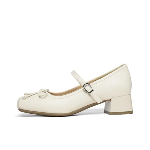 RED DRAGONFLY Грубый каблук Туфли Мэри Джейн 4CM Женские