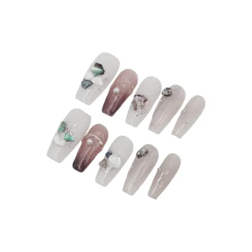 LEMONAIL Модный Осветляющий Ручной Ногтей Элегантный Мягкий Телесный False Nail Средний ЛАДДЕР