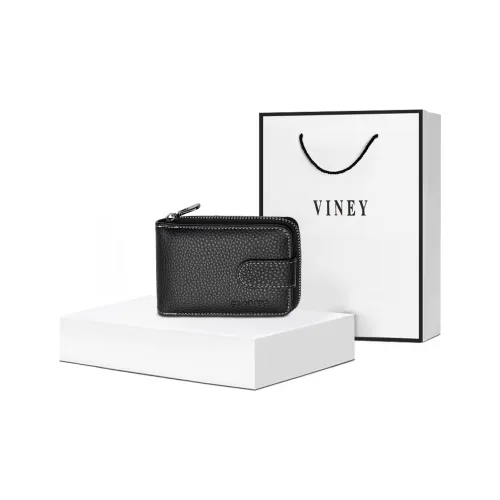 VINEY Коровья кожа Document Wallet Держатель удостоверения мешок для хранения с встроенным держателем для водительских прав маленький унисекс черный