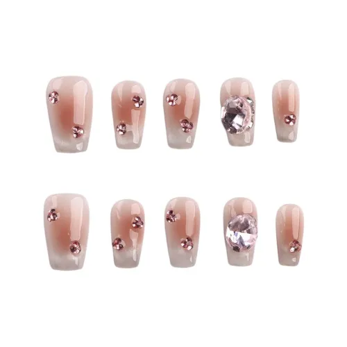 Fanze Кошка Handcrafted False Nail Короткий LADDER Розовый Градиентный 20мм