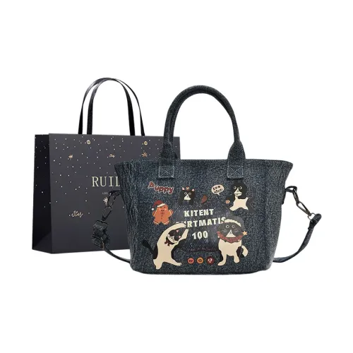 Smart Denim Tote Bag Shoulder Bag Handbag Women's Dark Blue Light Blue