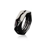 Геометрические серьги-кольца Dreamland, одиночные (черные)