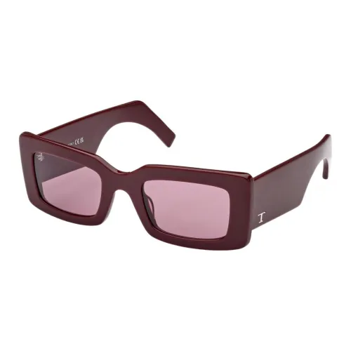 TOD'S Пластик Прямоугольный Солнцезащитные очки Женские Красно-коричневый