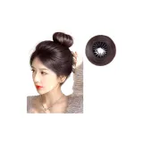 Улучшенный-Bird's Nest Bun [Прямые волосы, Галстук] Темно-кофейный