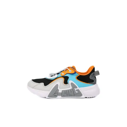 LINING YOUNG Sportlife Дышащий Амортизация Oтскок Kids Lifestyle Shoes Черный Светло-лаймовый Дельфин Синий Детский